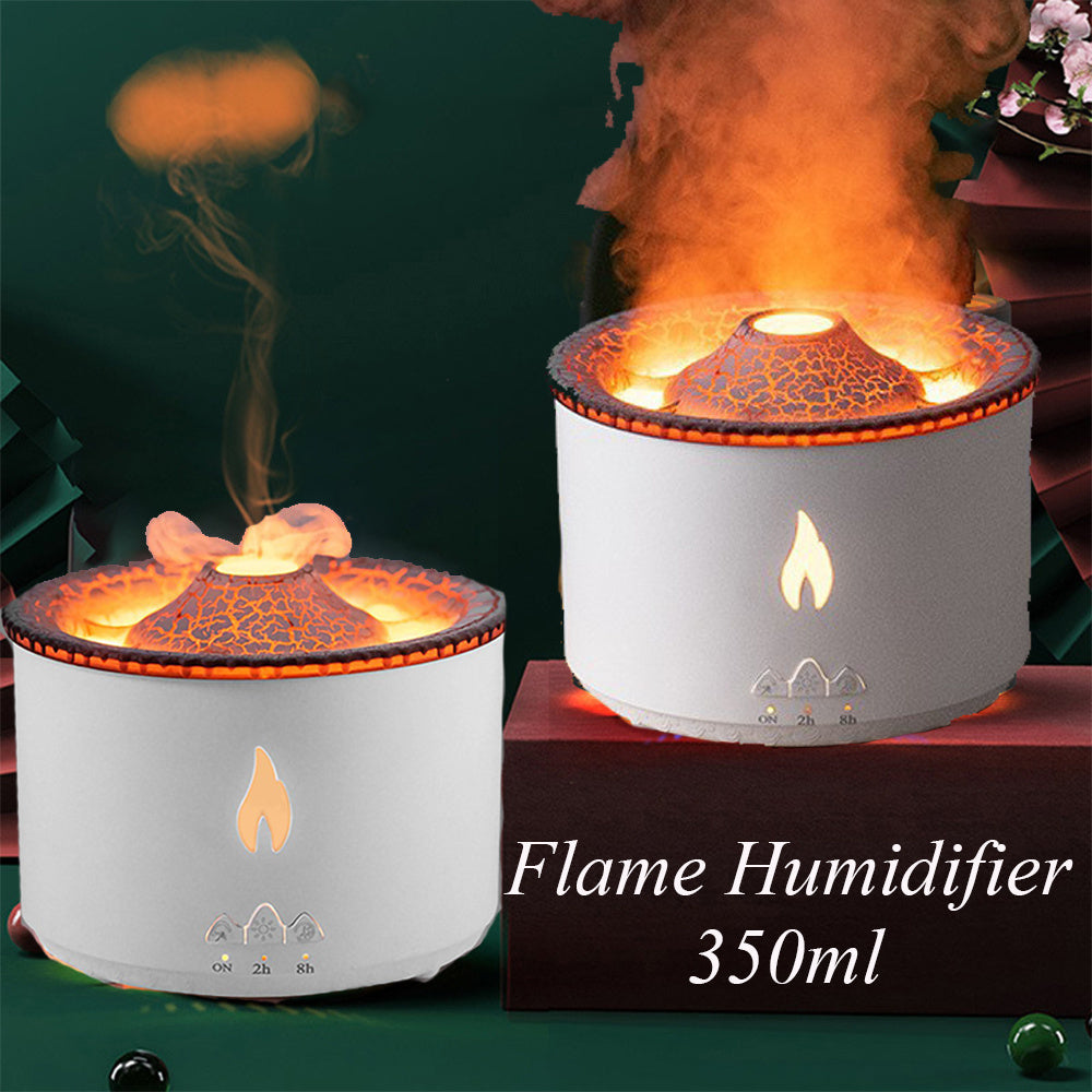 Creative Ultrasonic Volcano Aromatherapy Humidifier Diffuser with Jellyfish Air Flame Spray