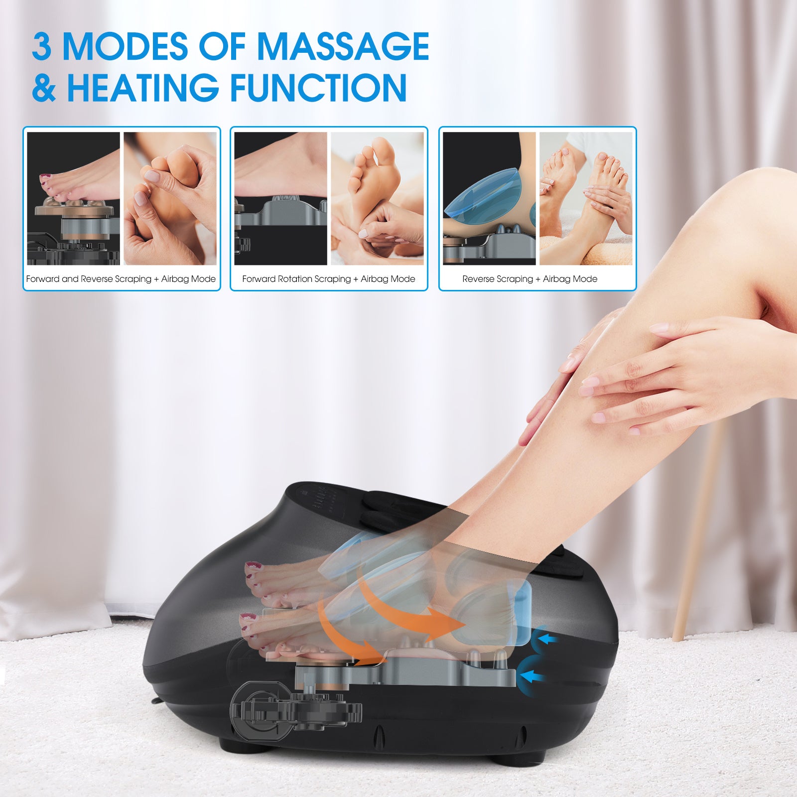 Electric Foot Massager with Heat – Deep Kneading Massage for Home & Office, Ideal Gift for Men and Women