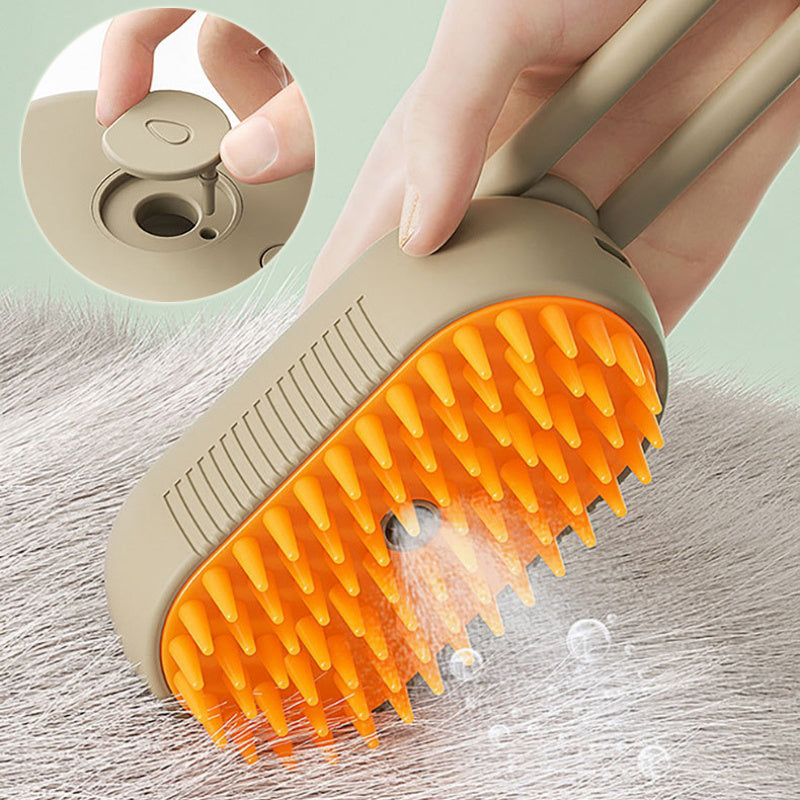 3-in-1 Electric Steam Cat & Dog Brush - Hair Removal, Massage, and Grooming Comb for Pets