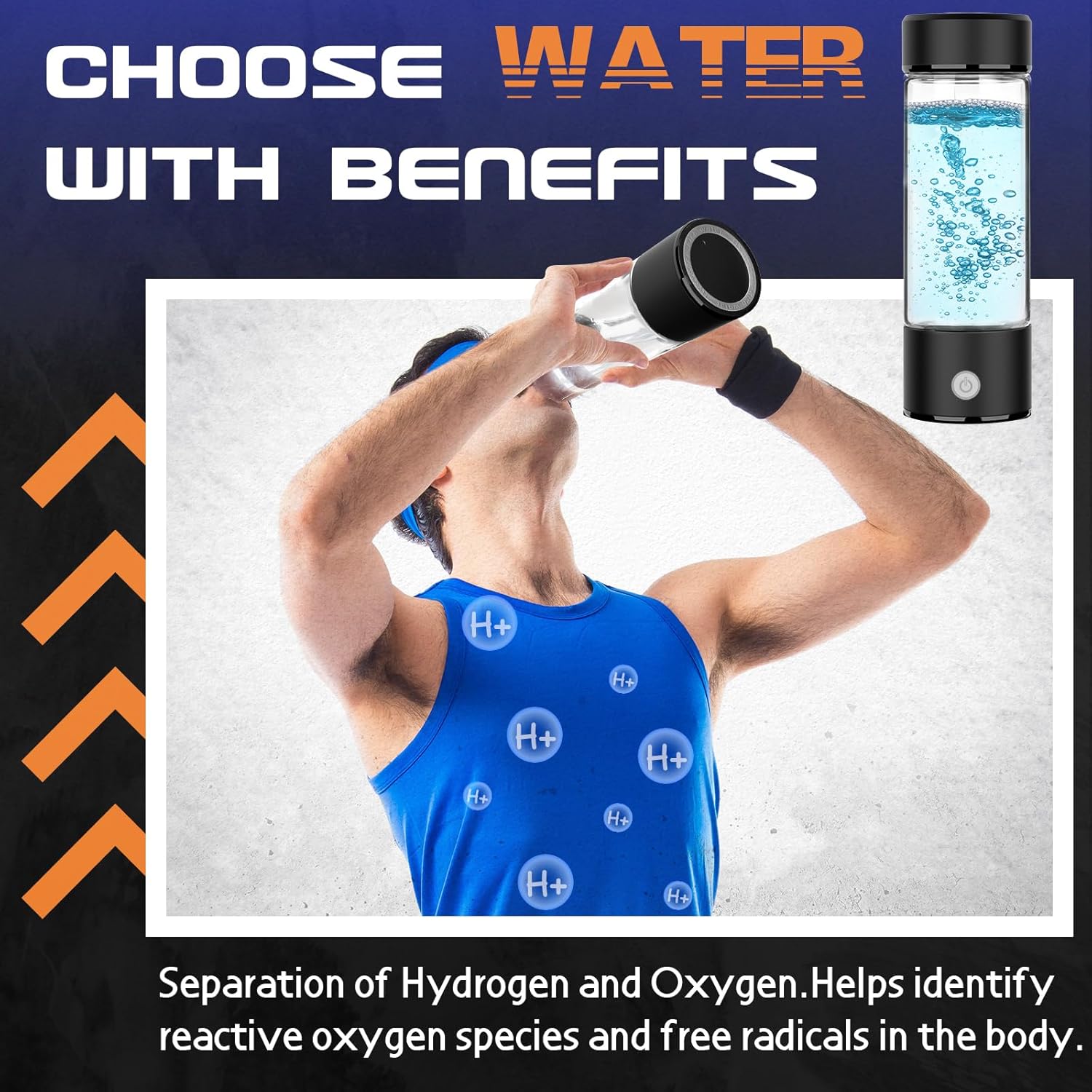 Electric Hydrogen Water Bottle – Portable Hydrogen-Rich Water Generator with Rechargeable Technology, Antioxidant Benefits