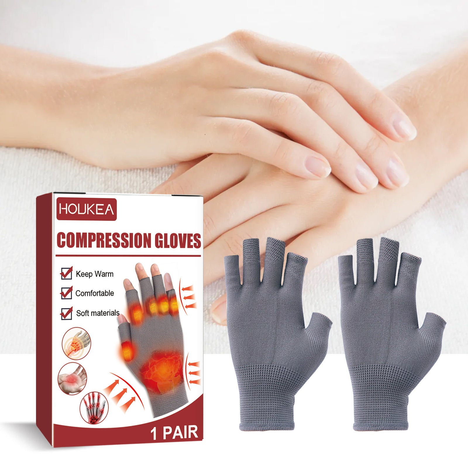 Compression Wrist Gloves – Relief for Stiff Hands, Wrists, Thumbs, Swollen Joints, and Arthritis Pain